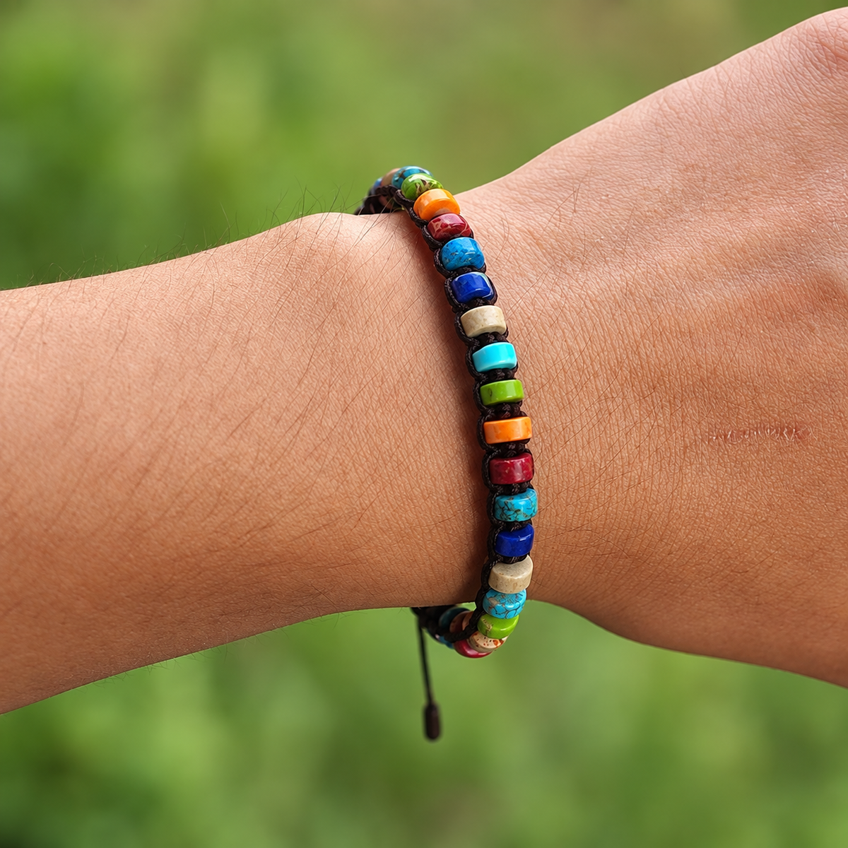 Bracelet 7 Chakras Tressé porté