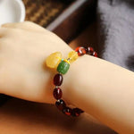 Bracelet Ambre Jade porté