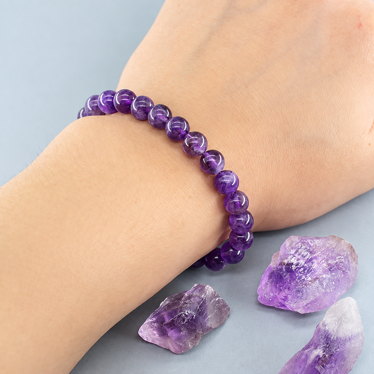 Bracelet Améthyste Classique porté