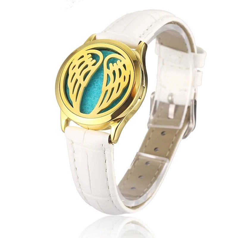 Bracelet diffuseur huile essentielle cuivre blanc Angel