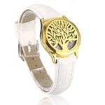 Bracelet diffuseur huile essentielle cuivre blanc Arbre couleur doré