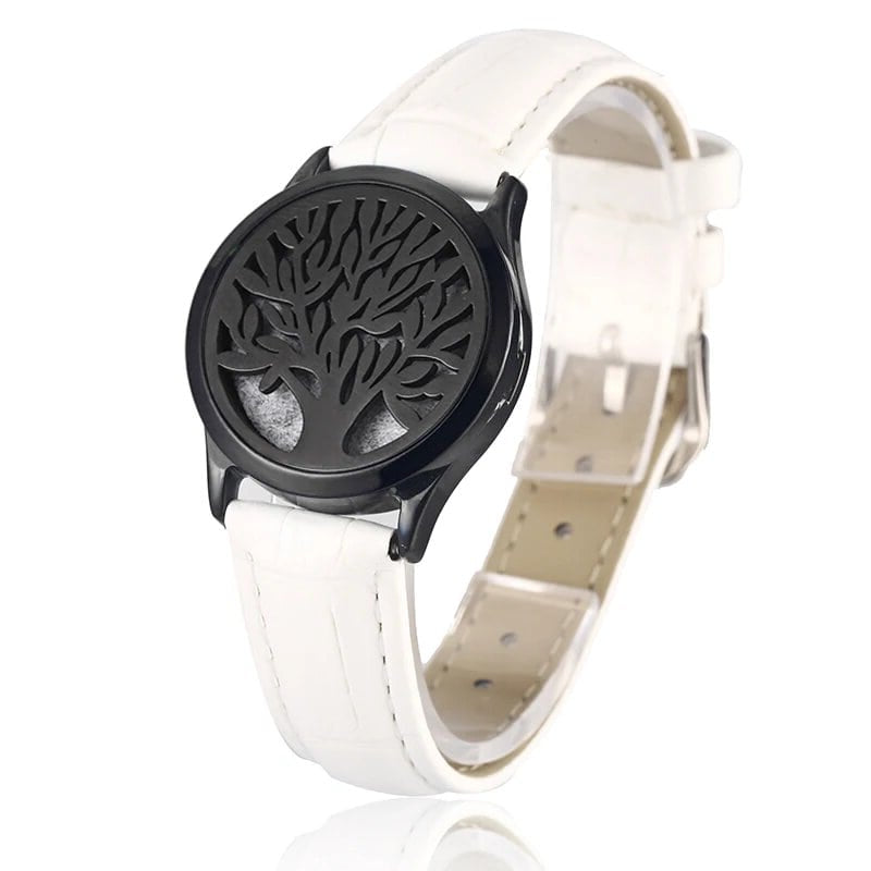 Bracelet diffuseur huile essentielle cuivre blanc Arbre couleur noir