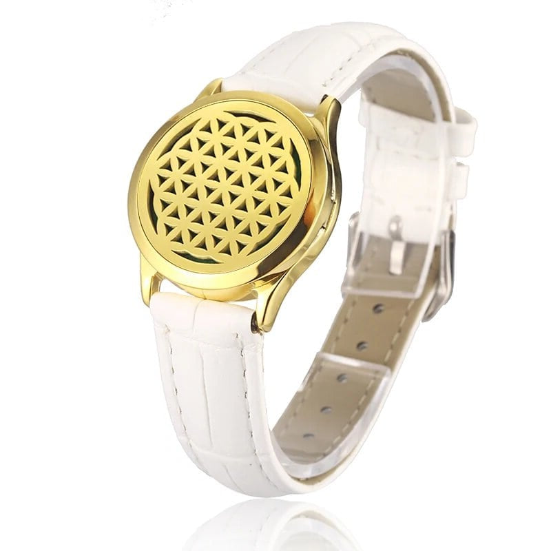 Bracelet diffuseur huile essentielle cuivre blanc Octa
