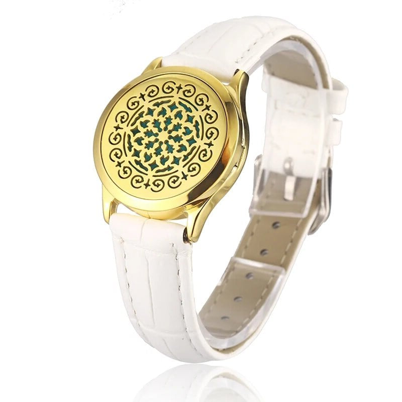 Bracelet diffuseur huile essentielle cuivre blanc Voxa