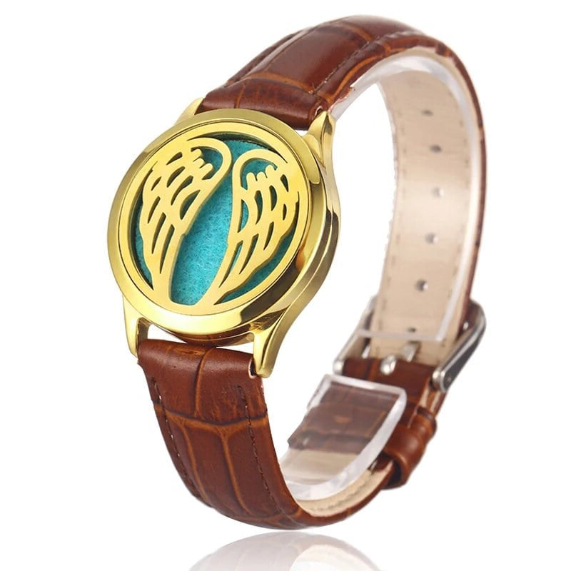Photo principale du bracelet diffuseur huile essentielle cuir marron Angel.