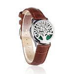 Bracelet diffuseur huile essentielle cuivre marron Arbre couleur argenté