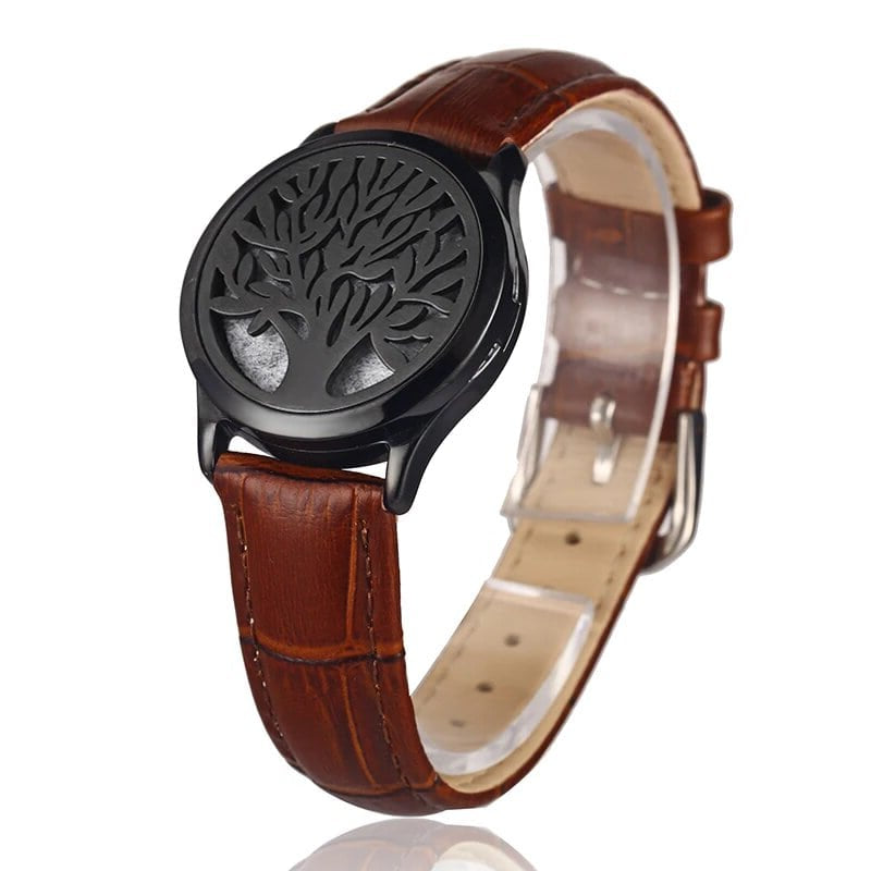 Bracelet diffuseur huile essentielle cuivre marron Arbre couleur noir