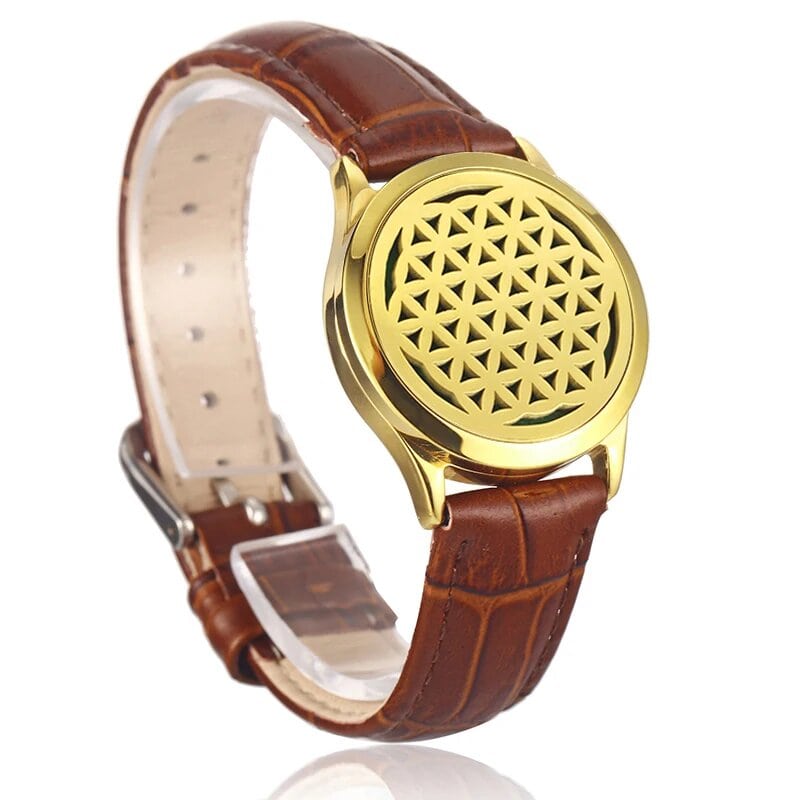 Bracelet diffuseur huile essentielle cuivre marron Octa