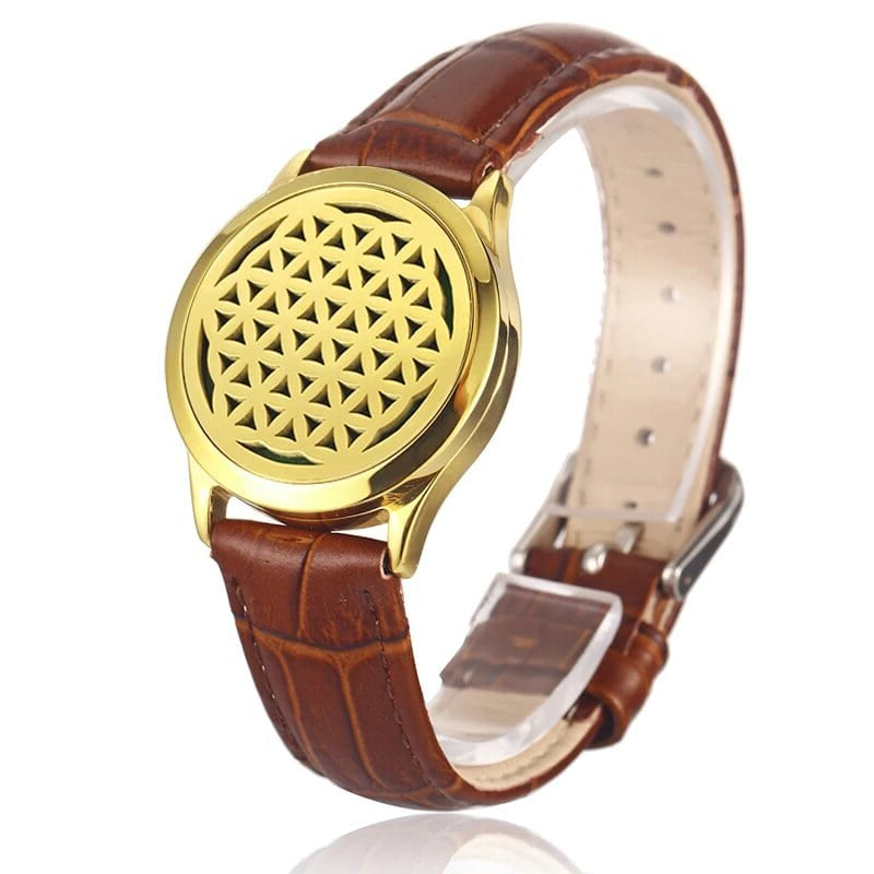 Bracelet diffuseur huile essentielle cuivre marron Octa