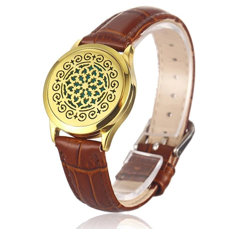 Bracelet diffuseur huile essentielle cuivre marron Voxa couleur doré