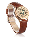 Bracelet diffuseur huile essentielle cuivre marron Voxa couleur rose gold