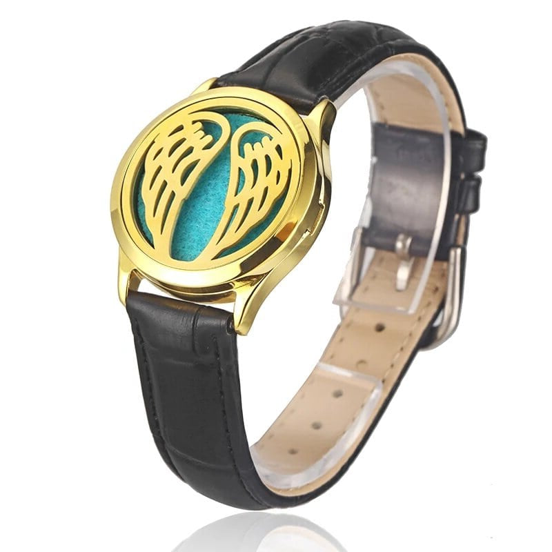 Bracelet diffuseur huile essentielle cuivre noir Angel