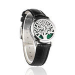 Bracelet diffuseur huile essentielle cuivre noir Arbre couleur argenté