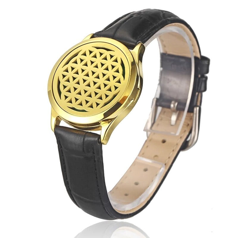 Bracelet diffuseur huile essentielle cuivre noir Octa