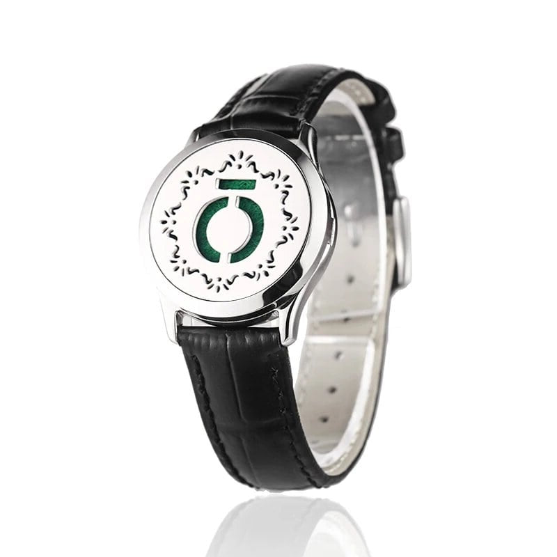 Bracelet diffuseur huile essentielle cuivre noir Xera couleur argenté