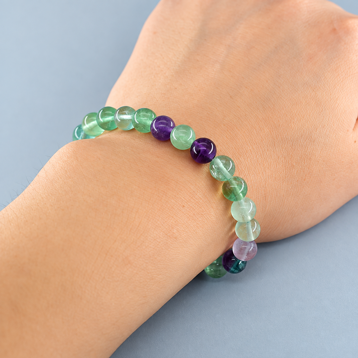 Bracelet Fluorite Classique porté