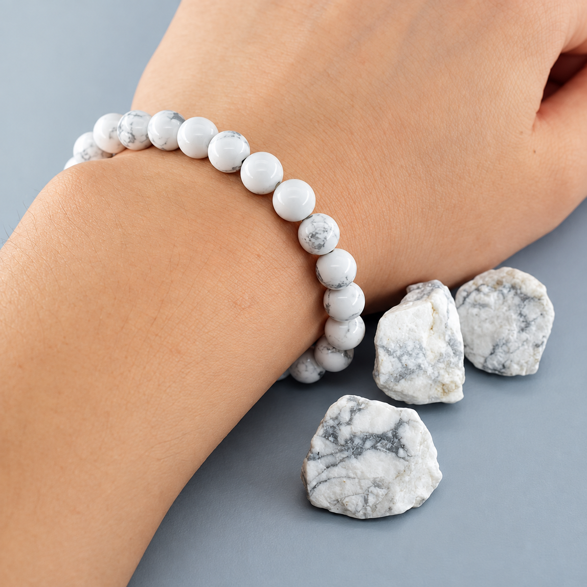 Bracelet Howlite Classique porté