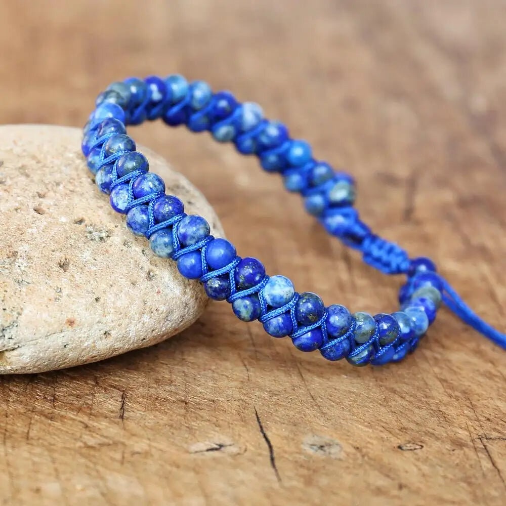 Bracelet Lapis Lazuli Tressé photo