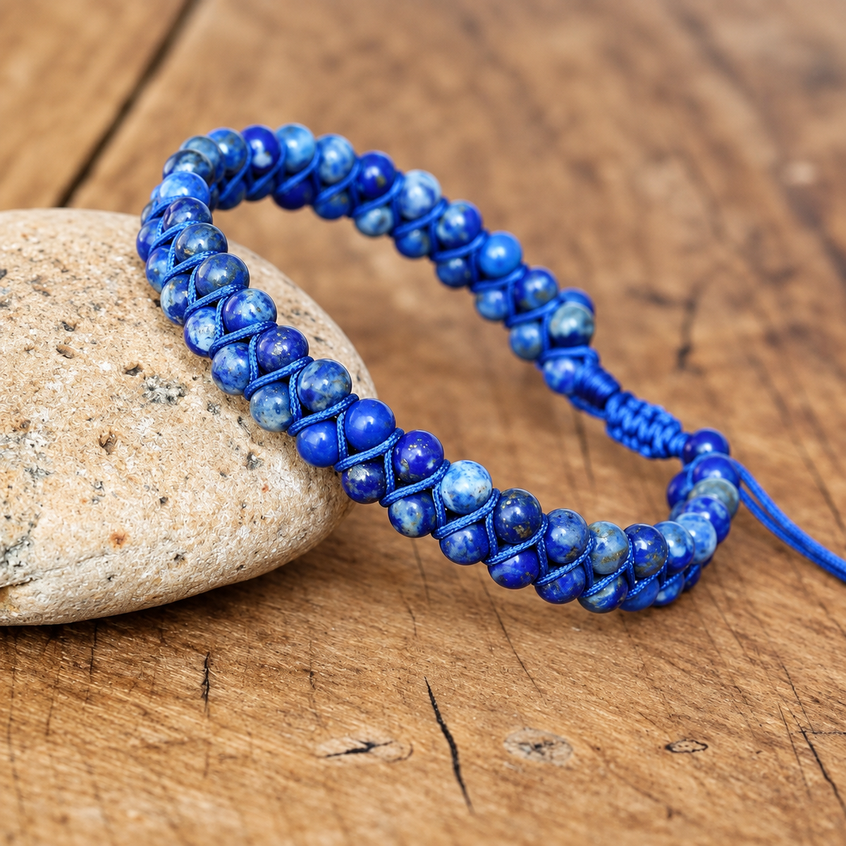 Bracelet Lapis Lazuli Tressé photo