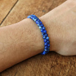 Bracelet Lapis Lazuli Tressé porté