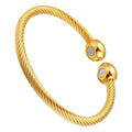 Bracelet magnétique Torsadé, jonc torsadé fin à extrémités boules aimantées