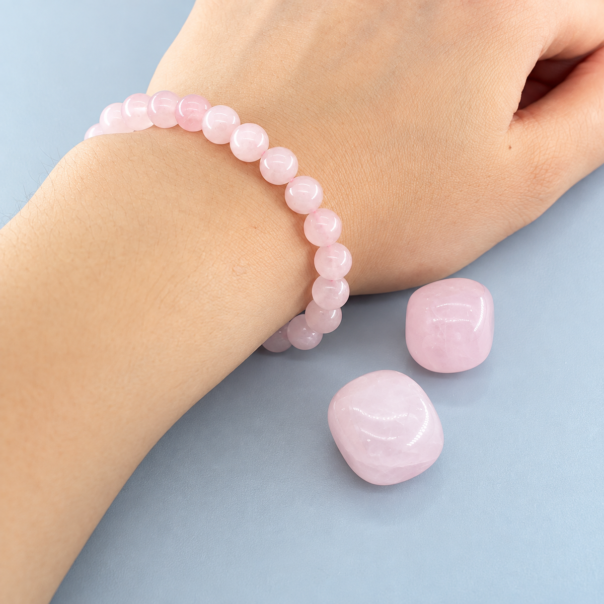 Bracelet Quartz Rose Classique porté