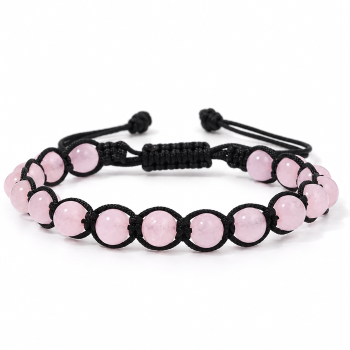 Bracelet Quartz Rose Tressé