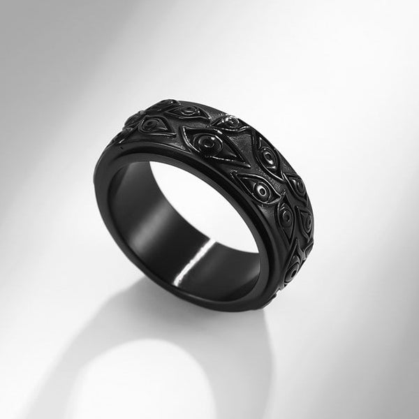 Bague anti-stress à anneau tournant Argus couleur noir..
