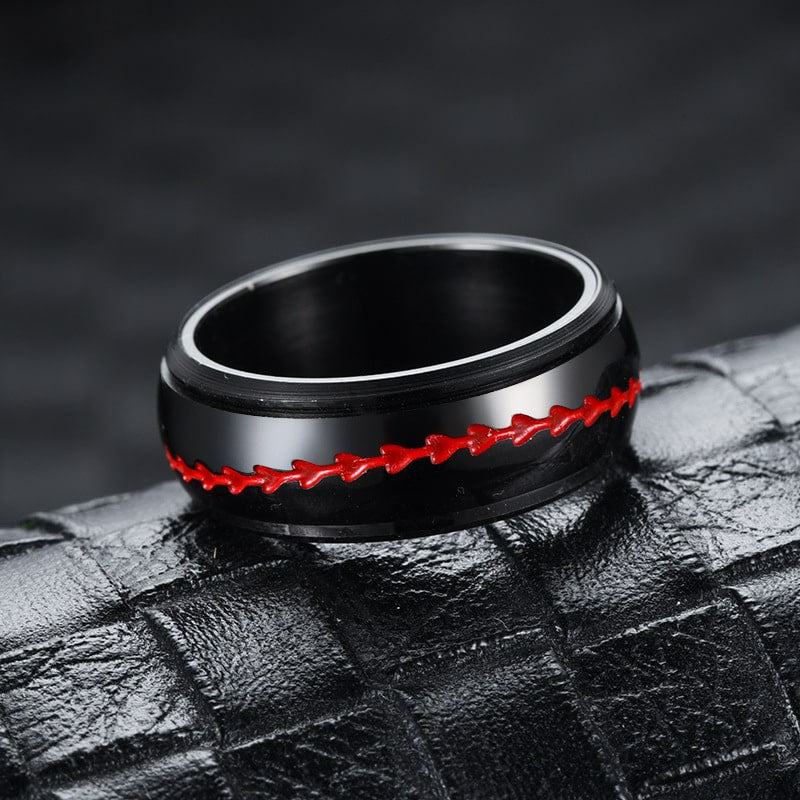 Photo de la bague anti-stress anneau tournant Baseball.