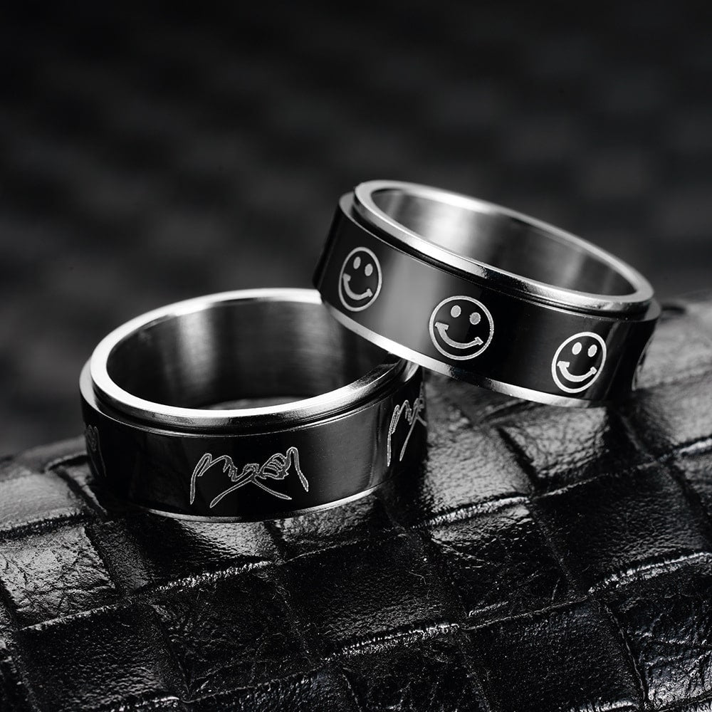 Présentation de la bague anti-stress anneau tournant BlackSmile.