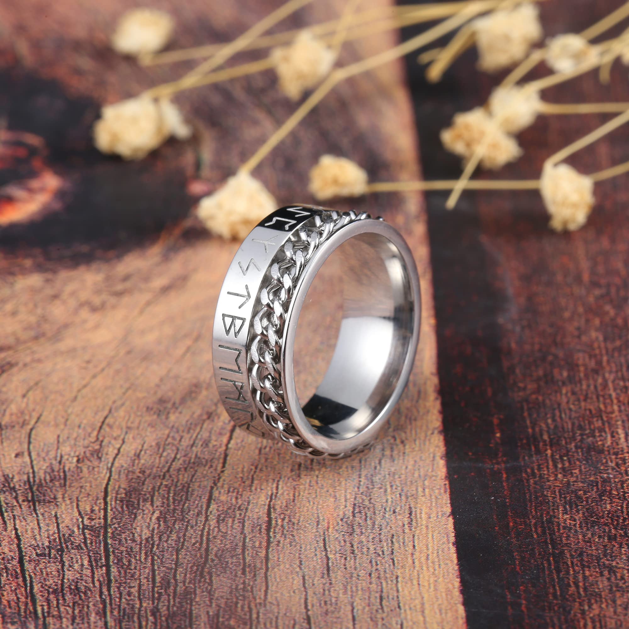 Bague anti stress anneau tournant argent new arrivals