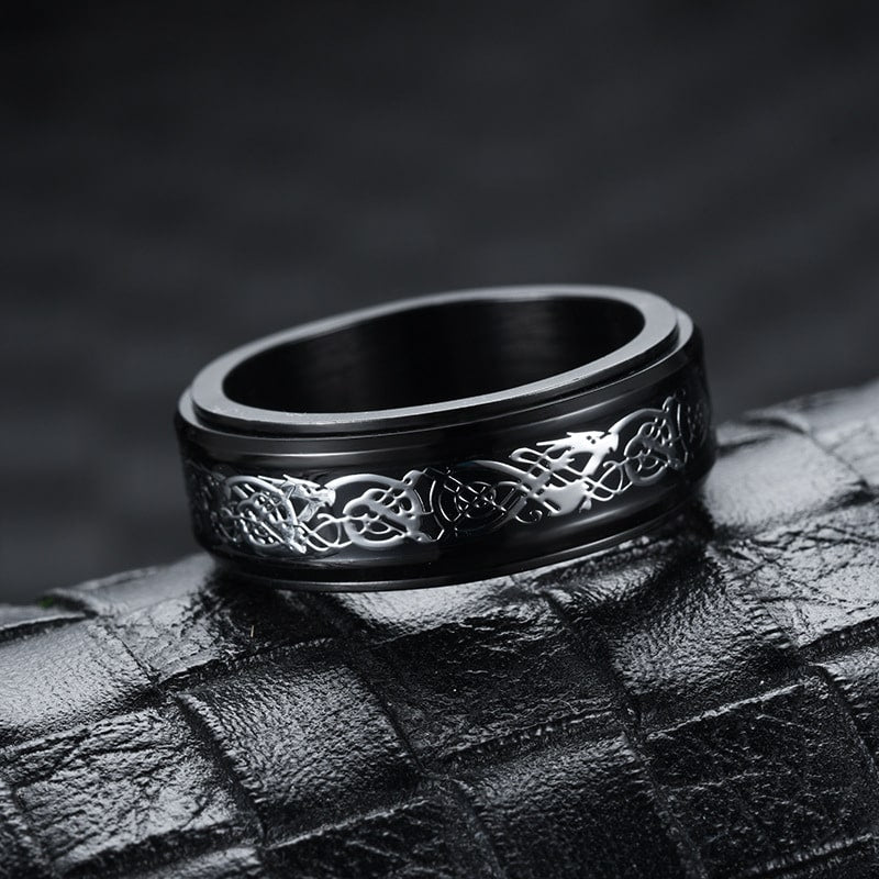 Bague anti-stress anneau tournant Dragon Nocturne démonstration