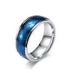 Bague anti-stress à anneau tournant Futuriste couleur bleu