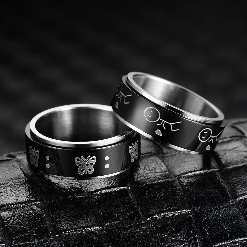 Bague anti-stress anneau tournant Send Love présentation