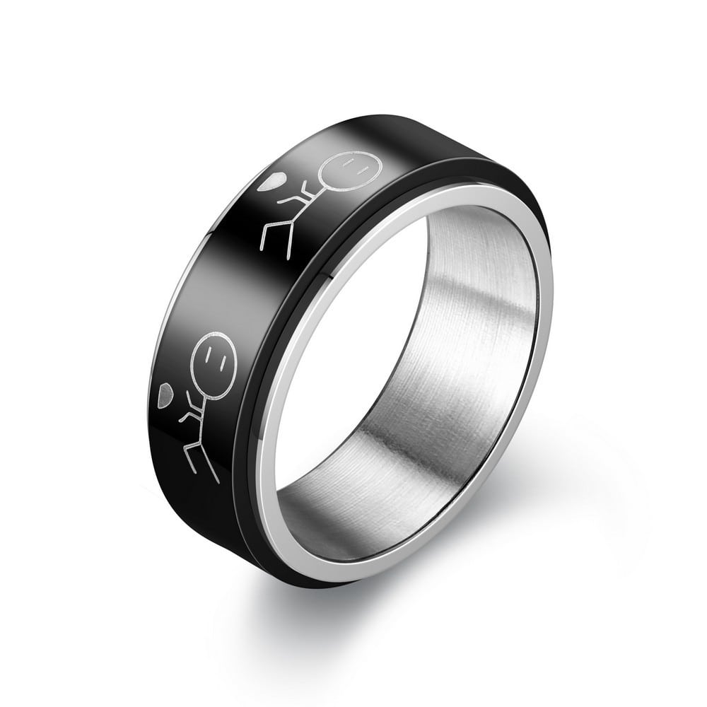 Bague Spinner Anti-stress En Acier Inoxydable – Anneau Tournant Relaxation – Neuf Avec étiquettes