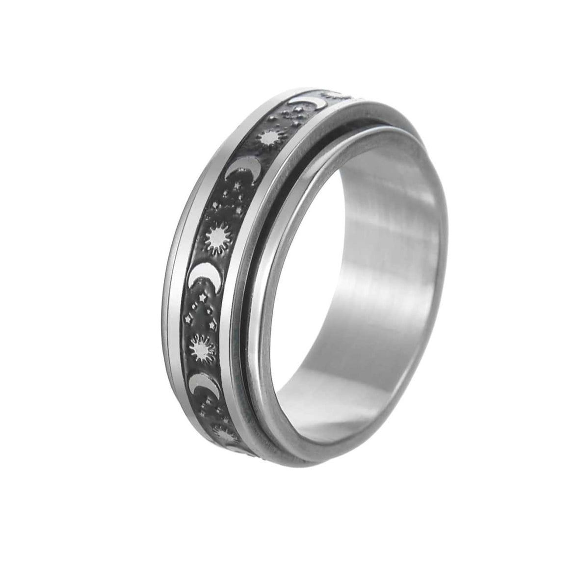 Bague Tournante Homme Argent Mate Anti-Stress ZENSE ZR0158 - Bijou Élégant