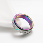 Bague anti-stress à anneau tournant Strie couleur multicolore