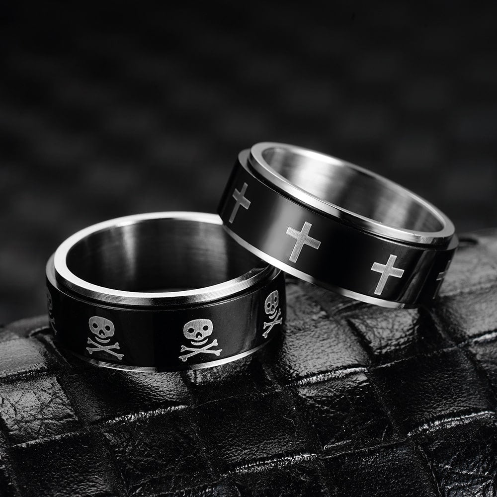 Bague anti-stress anneau tournant Toxique présentation