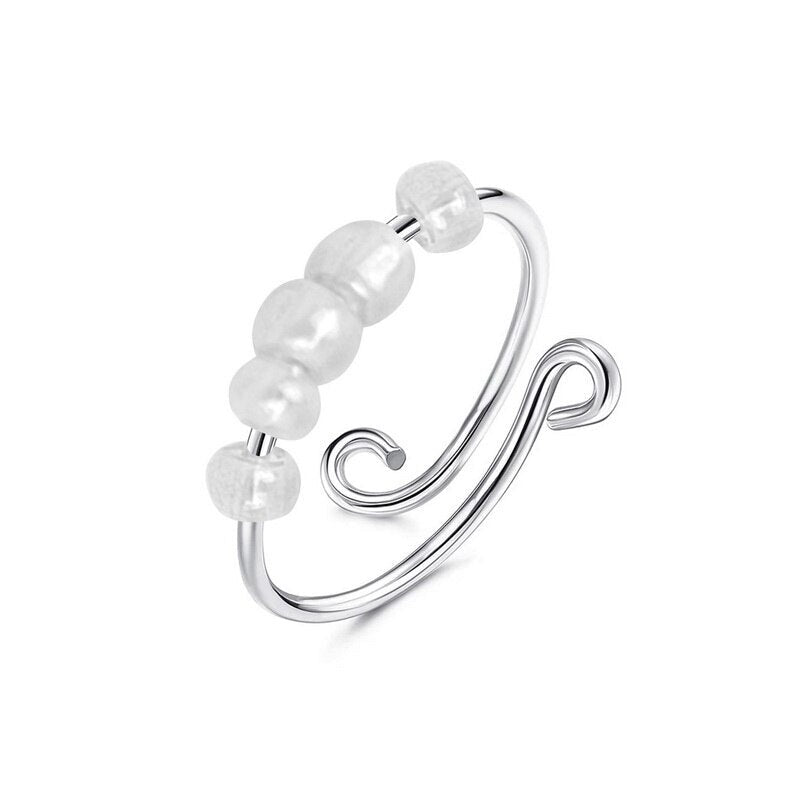 Bague anti-stress bille Classique couleur blanche