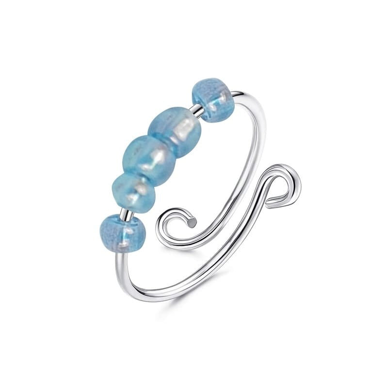 Bague anti-stress bille Classique couleur bleu clair