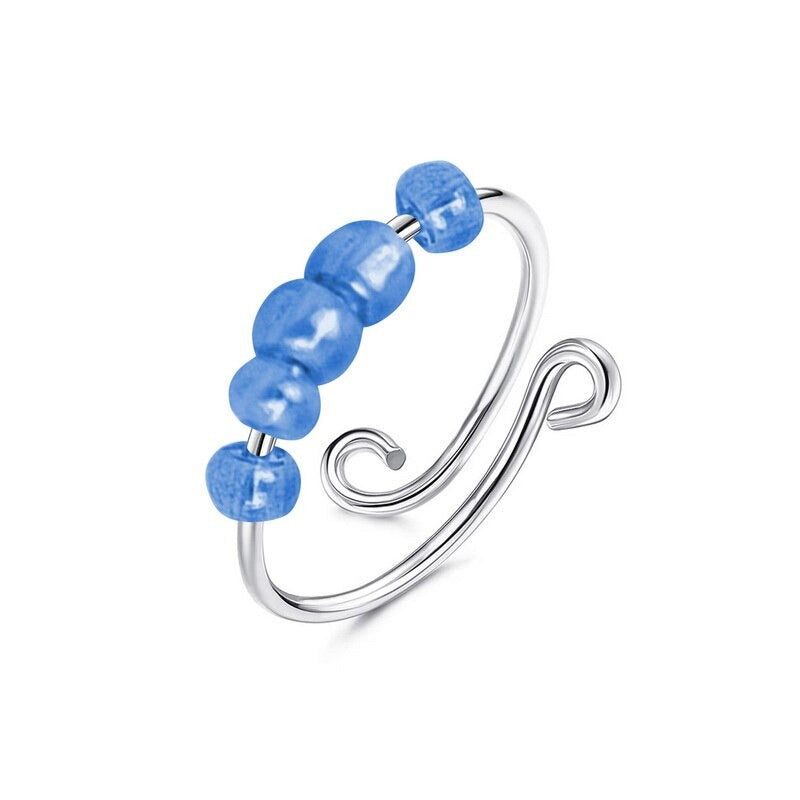 Bague anti-stress bille Classique couleur bleu foncé