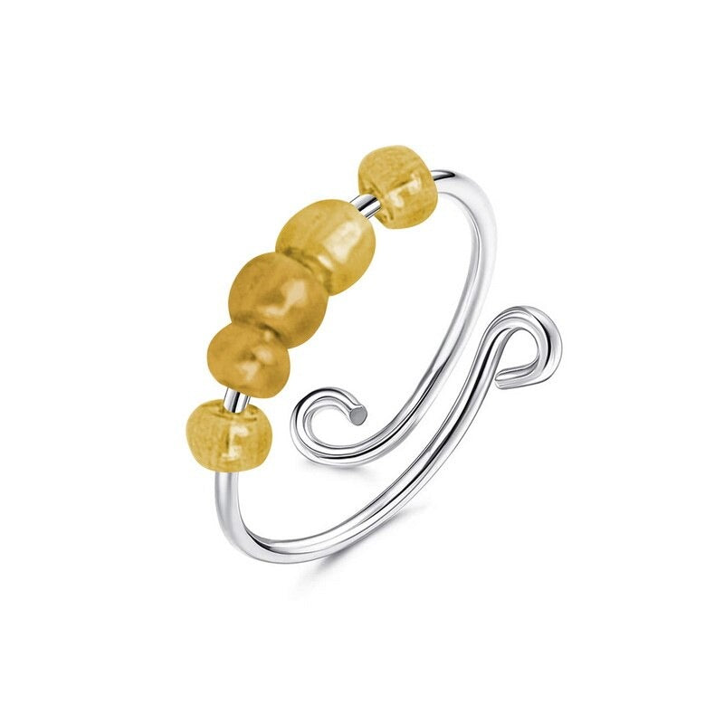 Bague anti-stress bille Classique couleur jaune
