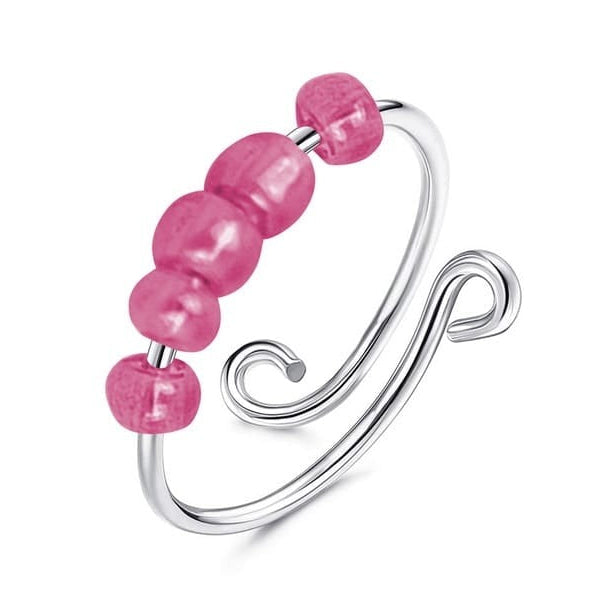 Bague anti-stress bille Classique couleur rose