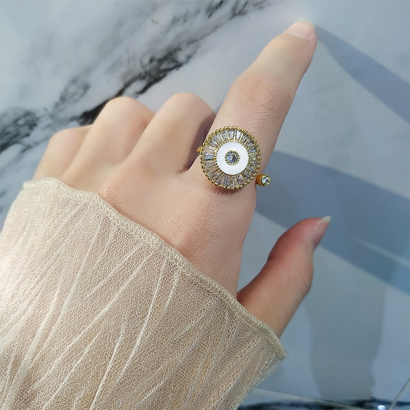 XDGBGFN 2 pièces bague anti-stress rotative fidget anxiety ring tournesol soleil ouverture réglable pour accessoires, détente