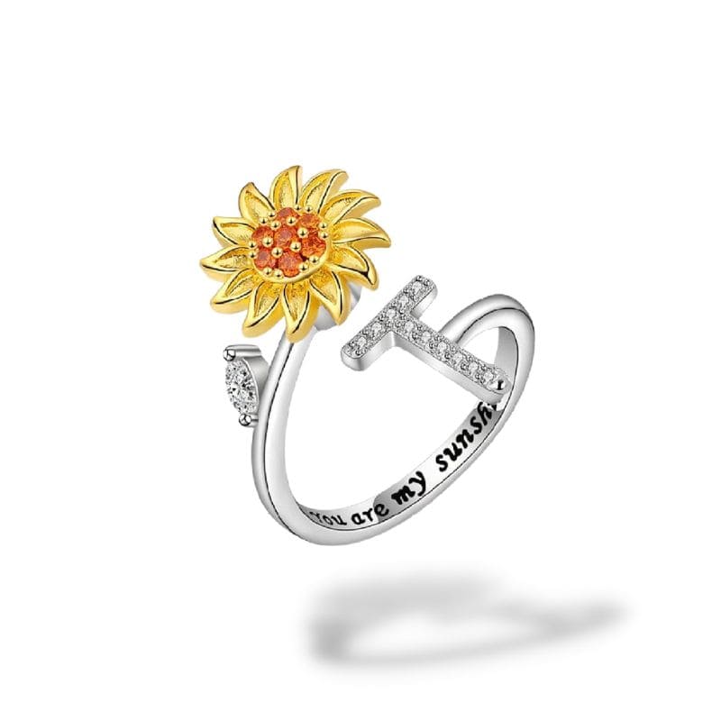 Bague anti-stress rotative Personnalisable initiale T