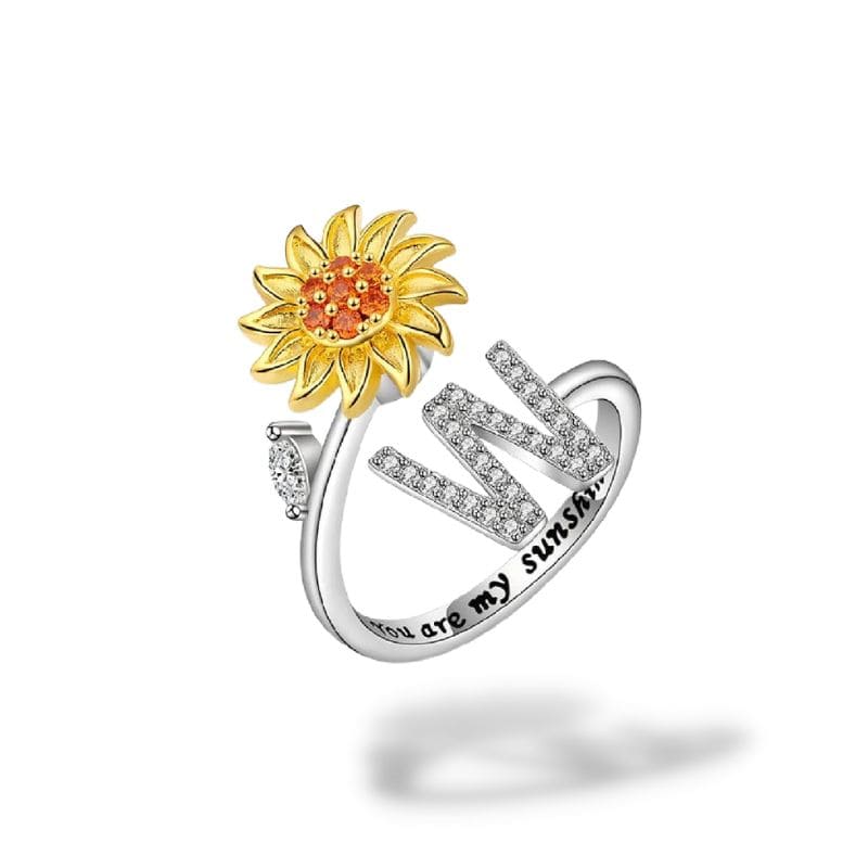 Bague anti-stress rotative Personnalisable initiale W