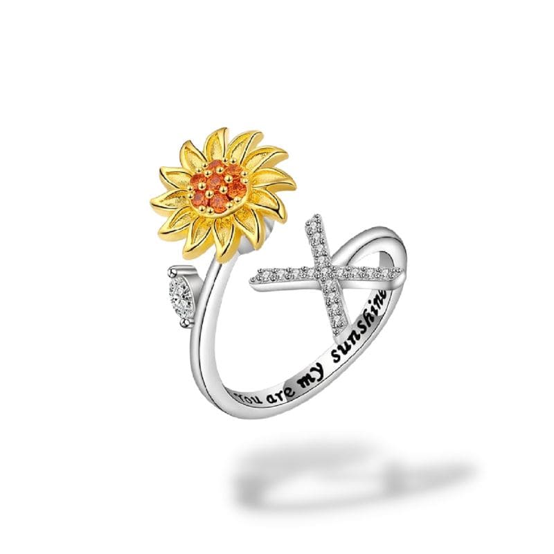 Bague anti-stress rotative Personnalisable initiale X