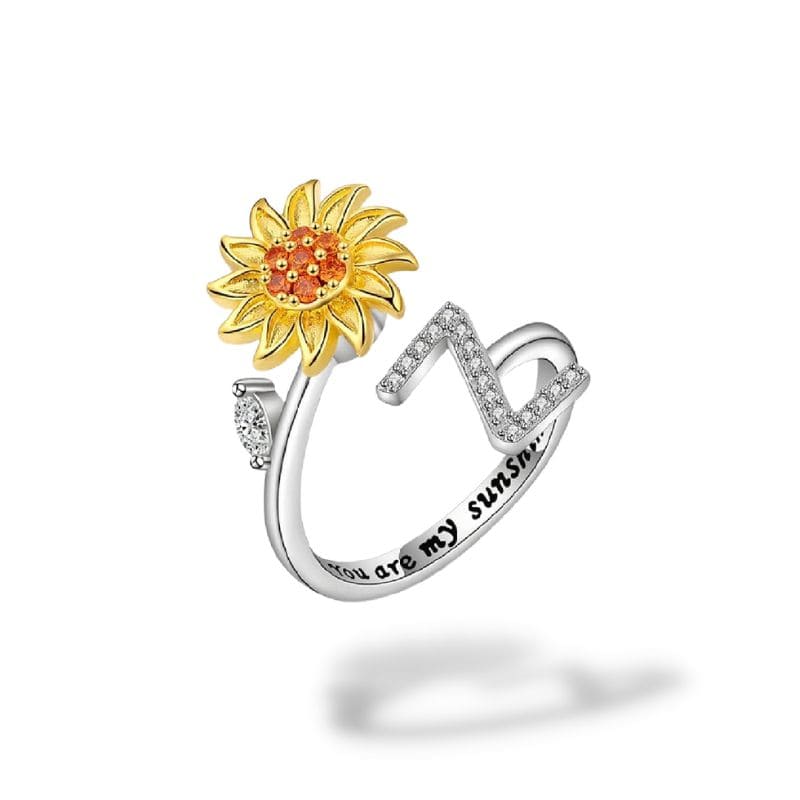 Bague anti-stress rotative Personnalisable initiale Z