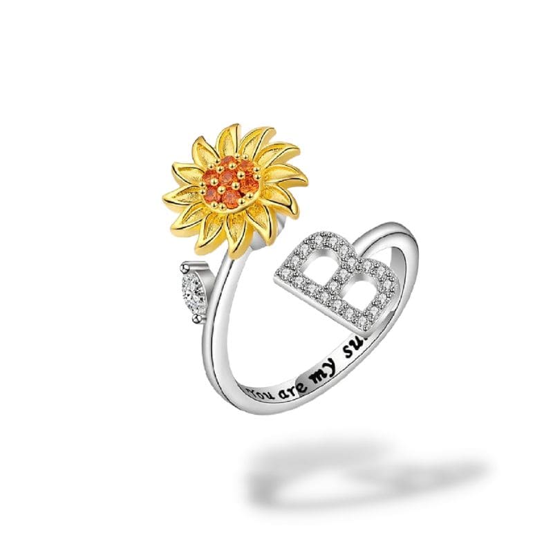 Bague anti-stress rotative Personnalisable initiale B