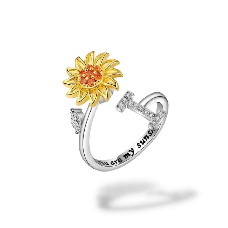 Bague anti-stress rotative Personnalisable initiale I